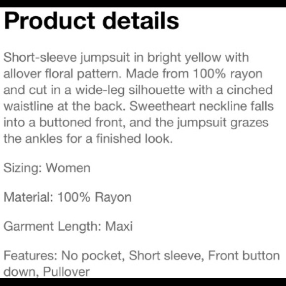 Wild Fable floral print jumpsuit - mustard yellow M NWT - Picture 4 of 4